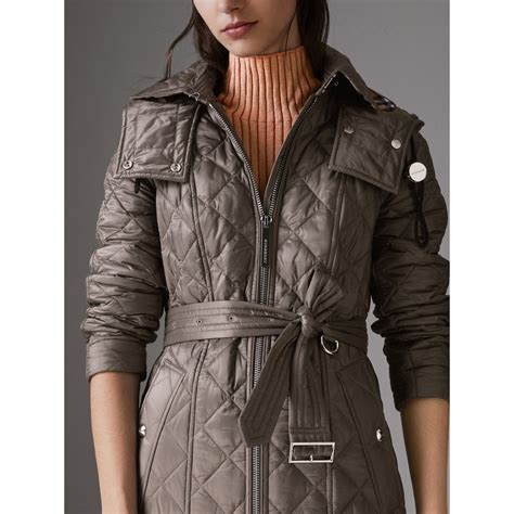 burberry baughton detachable hood quilted coat|Burberry Baughton Lightweight Diamond Quilted Coat w/ .